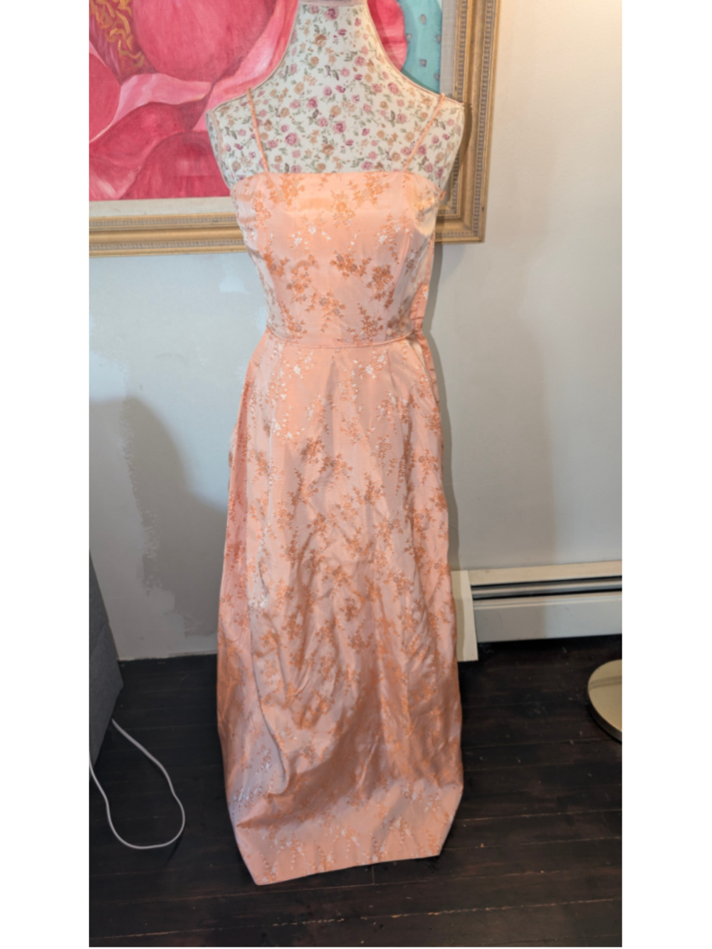 Vintage 1960s peach evening gown XS